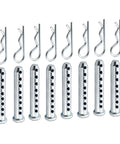 Multi Hole Eye Pins And Clevis Pins Kit, Adjustable Length, Heavy Duty Tempered Carbon Steel With Zinc Coating For Rust Resistance, M6 Size, 10 Pack