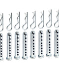 Heavy Duty Multi Hole Eye Pins And Clevis Pins Kit For Farm Machinery And Diesel Engines Adjustable M10 Clevis Pins, zinc-coated, 8 pack