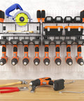 Two Set Power Tool Organizer Wall Mount System With 16 Inch Drill Holder And Screwdriver Rack Heavy Duty Garage Storage Shelf