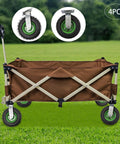 Heavy Duty Pneumatic Caster Wheels 8 Inch Air Tires Smooth As Butter Industrial Casters on a farm cart in green grass.