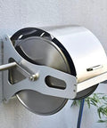 Premium Rock Solid Stainless Steel Garden Hose Reel Featuring Wall Mount Flexibility And Included Twenty Five Meter Hose showcased on a wall.