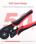 Hexagonal Ferrule Crimping Tool For Wire Ferrules 30-5 AWG 0.5-16mm2 With Ergonomic Non Slip Handle And Ratchet Mechanism shown