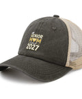 All Season Trucker Cap For Men And Women With Adjustable Buckle Cute Stylish Hat featuring 'Senior Mom Class of 2027' embroidery