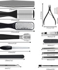 All In One 36 In 1 Pedicure Kit For Home And Salon Use With Pro Grade Foot Rasp Callus Remover Nail File Clippers And Cuticle Tools Ergonomic Set For Softer Feet And Spa Like Results, tool dimensions