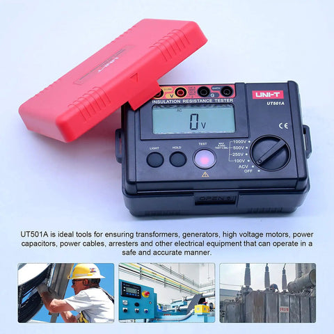 Go-To Insulation Megohmmeter Tester With Ground Resistance Meter, Wide Range From 0 MOhm To 5.5 GOhm, Durable Digital Megger UT501A