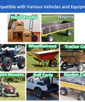 Various equipment compatible with Two Pack Heavy Duty Inner Tubes Fifteen By Six Fits Lawn Mowers Yard Tractors Wheelbarrows ATVs And More