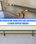 8 Pack Three Quarter Inch Foam Pipe Insulation Tubes With Self Adhesive Pre Slit Covers Polyethylene For Spigots Outdoor Pipes And Water Heaters Freeze Protection In Winter on copper pipes with faucet.