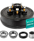 Built To Rock 10 X 2-1/4 Inch Trailer Brake Drum And Hub Assembly For 3500 Lbs Axle featuring pre-installed L68149 bearings and seal.