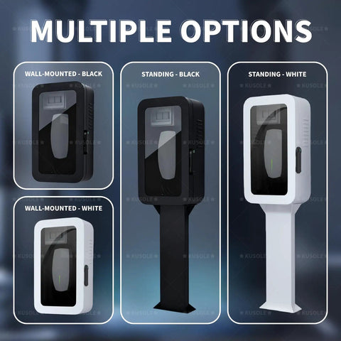 Tough As Nails Wall Mount Charging Station Box Lockable Weatherproof Cord Keeper Indoors And Outdoors Super Handy Cable Organizer in black and white options.