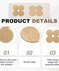 Product details of Ten Piece Vintage Flower Brass Cabinet Backplates Set For Doors, Drawers, Cabinets And Closets