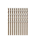 amoolo 1/8 in cobalt drill bit set, 10 pieces, M35 HSS, jobber-length twist bits