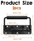 2 Pack 4.9 Inch Heavy Duty Spring Loaded Stainless Steel Surface Mount Chest Handles with Rubber Grip, black handle dimensions