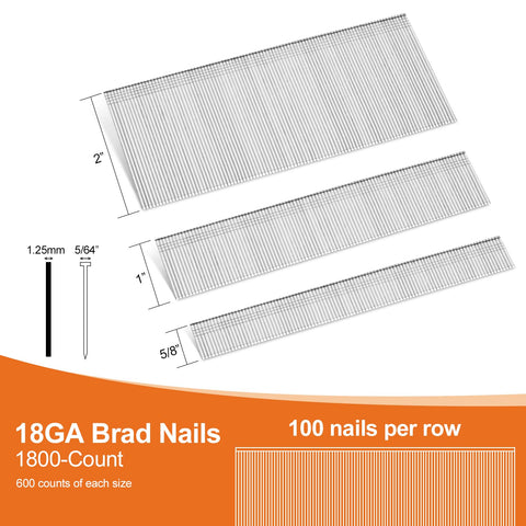 18GA Brad nails in three lengths for Heavy Duty Galvanized Upholstery Staples And 18GA Brad Nails Kit For Pneumatic And Electric Staple Guns 4200 Count