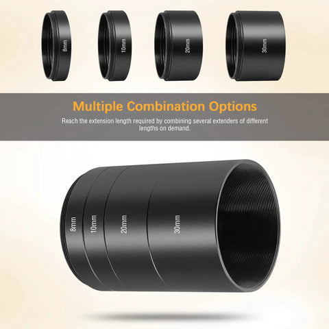 2 Inch M48 Extension Tube Kit For Cameras And Eyepieces With M48x0.75 Threads On Both Sides Includes 8mm 10mm 20mm And 30mm Spacers
