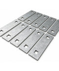 Badass Hot Dipped Galvanized Dock Washer Plates 10 Pack 1.5 By 5 Inches 6mm Thick displayed in a stack on a white background.