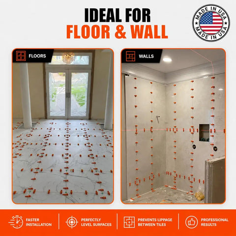 Tile Leveling System Kit With 3 Sixteenth Inch Clips For Floor And Wall Tiling, 800 Leveling Clips For Uniform Grout, Easy To Use