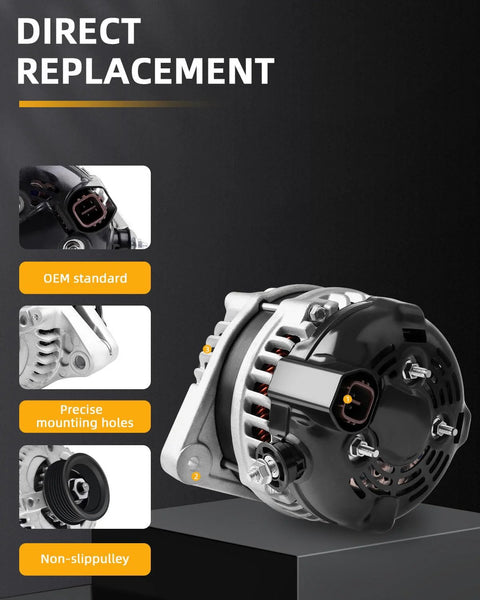 Alternator Replacement For Acura MDX RL TL Honda Odyssey Pilot Ridgeline 12V 130A Clockwise Rotation IR Regulator IF Fan