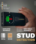 Dual Laser Distance Meter With Two Axis Smart Digital Level And Stud Finder Sennses Pro Portable Measuring Tool For Home Renovations Area And Volume Calculations Metric And Imperial IP54 Dust And Water Resistant App For iOS And Android stud detection on wall