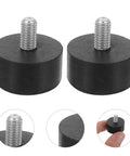 8 Piece Adjustable M6 Screw In Rubber Furniture Leveling Feet With No Slip Anti Vibration Dampening For Tables And Chairs In Bedrooms And Living Rooms, black rubber foot with metal screw