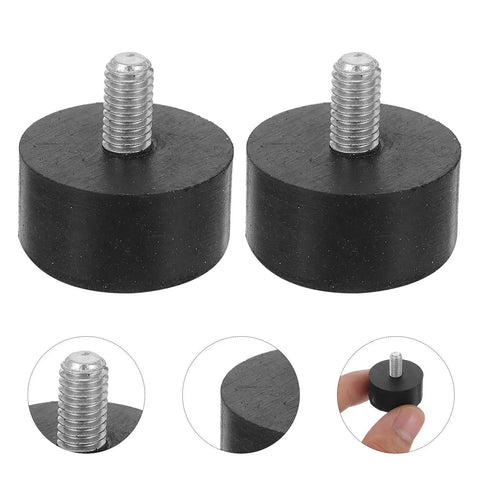 8 Piece Adjustable M6 Screw In Rubber Furniture Leveling Feet With No Slip Anti Vibration Dampening For Tables And Chairs In Bedrooms And Living Rooms, black rubber foot with metal screw