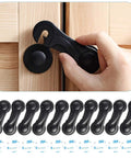 10 Pack Child Safety Cabinet Locks For Drawers, Fridge, Oven, Toilet Seat, And More, Simple Install Baby Proofing Latches With 10 Extra 3M Adhesives, Black For Busy Households.