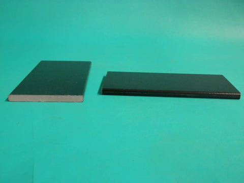 Swivel Rocker Spring Plates Replacement Parts Two Pack Two And A Half Inch By Five Inch By One Quarter Inch Black For Fiberglass Rocker Springs And Patio Chairs Lawn Yard Furniture Repair, showing two black fiberglass plates on turquoise background.