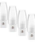 Plug In LED Night Light With Dusk To Dawn Sensor, 5000K Daylight, 5 Lumen Output, 4 white lights in a pack