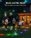 Outdoor scene with musicians and glowing 100Ft LED Strip Lights For Bedroom With Music Sync Color Changing RGB 5050, Remote And App Control