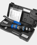 Hand Operated Hydraulic Crimping Tool With 9 Die Set For 8 Ton Beefy Power Crimps 12 AWG To 2/0 AWG in carrying case