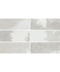 Silvery Brick Look Porcelain Wall Tile Luxe Tradition Style 7.875 By 15.75 Inches Glazed with mixed textures and tones.