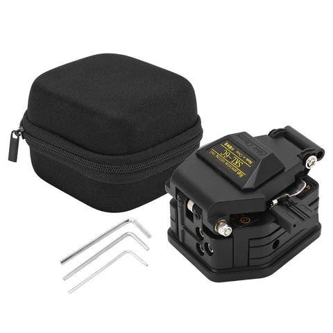 LiebeWH Fiber Optic Cleaver Cutter With Tungsten Steel Blade, Precision Automatic Wire Stripping Tool, black carrying case and tools.