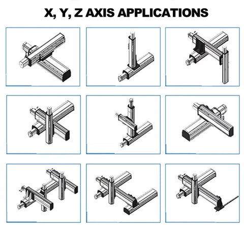 X Y Z Axis Applications using Premium 50mm Mini Linear Stage Actuator with 28 by 30 Stepper Motor and T Threaded Lead Screw Rod