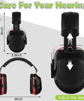 Six Pack Noise Reduction Ear Muffs NRR 28dB Ear Protection For Shooting Range And Lawn Mowing Adjustable Comfort Fit in Red Black