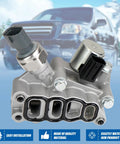 VVT Solenoid With Sensor And Gasket For Honda Pilot Accord Odyssey Replaces 15810-RKB-J01 Engine Variable Valve Timing Control Compatible With 2006 2007 2008 Models Easy Install And Durable Performance shown in silver metal against car background