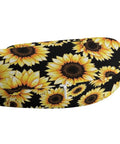 Comfy Travel Neck Pillow For Women, Portable Multi Functional Napping Pillow For Sleeping At Office Or Home, Soft Polyester Material In Black Yellow Sunflower Design