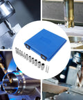 Built Tough Hss Annular Cutter Set With 13 Piece Ring Cutting Tools One Inch Full Depth Three Quarter Weldon Shank in blue case.