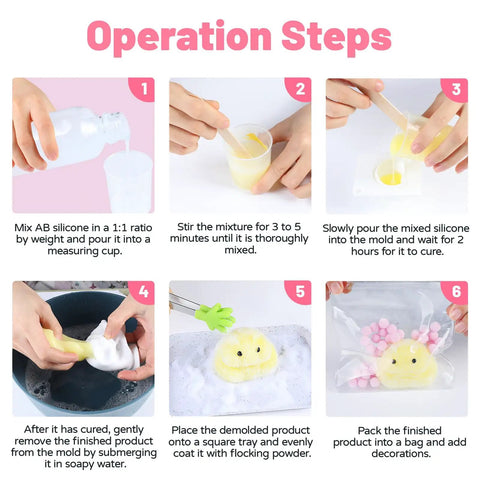 Step-by-step guide to making squishies with Taba Squishy Making Kit For DIY Squishies One To One AB Liquid Silicone For Ultra Soft Squishies Dope Beginner Craft Stress Relief Arts And Crafts Kit Great Birthday Gift And Party Favor.