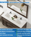 Top view of modern bathroom with 18.3 Inch Rectangular Undermount Bathroom Sink White Ceramic Porcelain With Overflow on vanity.