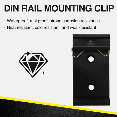 12 Pack Din Rail Mounting Clips One Point Oh Eight Inch Wide Snap In Universal Black Aluminum Alloy Relay Clips for 35mm