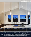 5 color options displayed for 12 Pack 4 Inch Square Led Recessed Light Fixtures With J Box, 5 Cct Dimmable Ceiling Lights.