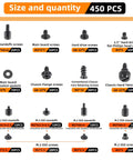 Detailed overview of 450 Piece Computer Screw Kit For PC Building And Repairing Featuring M2 SSD Mounting Hardware.