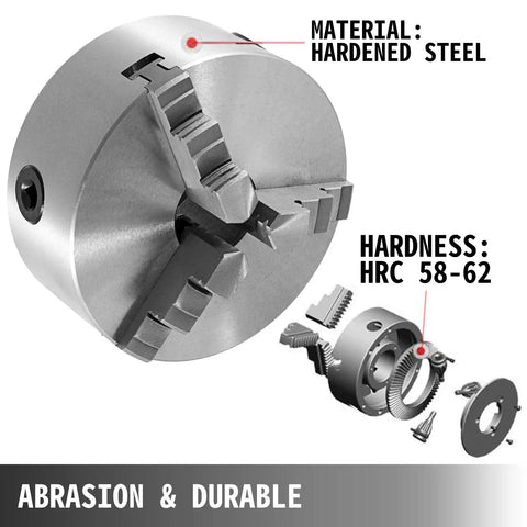 4 Inch Self Centering Lathe Chuck With Three Jaws And Two Sets Of Jaws For Grinding And Milling Machines Beefy Built To Last