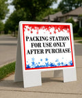 Straight Up Patriotic Fourth Of July Yard Sign With Slammin American Flag Graphics Double Sided 23X23 Coroplast Panel That Is Completely Waterproof And No Cap Crafted To Grab Full Attention On Any Front Lawn.