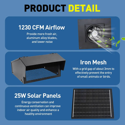 25 Watt Solar Roof Vent Fan With 8 Inch Removable Cover For Quick Attic Exhaust And Smooth Home Cooling Sun Driven Brushless Motor Blows Right Through Stuffy Air Like A Champ Nice Pick To Keep Your Workspace Chill