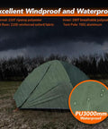 One Person Ultralight Backpacking Tent Waterproof Double Layer Free-Standing Aluminum Poles in rain