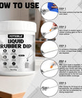 Peelable Rubber Dip For Tools White Plastic Dip Grippy Anti Slip Durable Tool Handle Coating Waterproof Protection For Metal Wood Plastic In Extreme Temps Minus 30 F To 200 F Includes Brush And Gloves 300g usage guide with steps