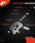 Exploded diagram of Rear Drum Brake Wheel Cylinder Kit 2 Piece Set For Toyota Tundra 2000 2007, 4Runner 1996 2000.