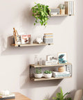 Wall Mounted Bathroom Over Toilet Storage Shelf Three Tier Light Brown Floating Rack Offers Sweet Side Storage For Toilet Paper And Toiletries Huge Win For Compact Restrooms with plants and decor.