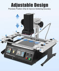 Infrared Rework Station With 1250W Hot Air Soldering Reflow System showing adjustable design for precise soldering on PC boards.