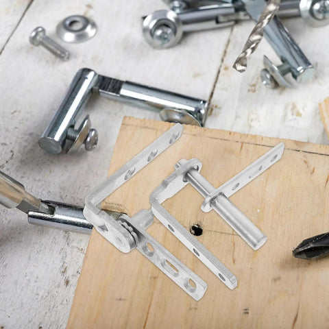 Dual Rotation Stainless Steel Pivot Door Hinge Set For Hidden Doors With Wide Opening Angles shown during installation on wood